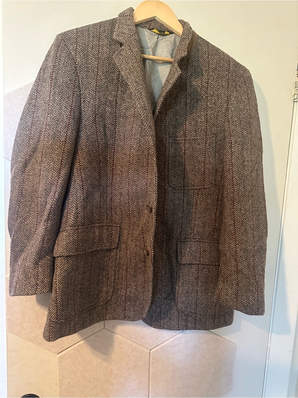 Harris tweed and lands’End Wool Blazer - Brown